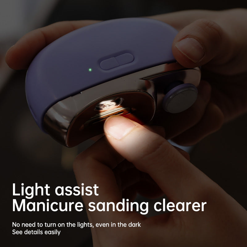 USB charging electric nail trimmer and polisher with Led Light