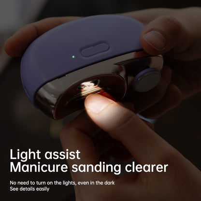 USB charging electric nail trimmer and polisher with Led Light