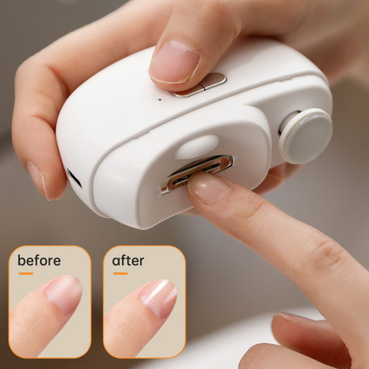 USB charging electric nail trimmer and polisher with Led Light