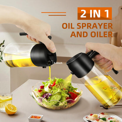 2 in 1 Glass Oil Spray Bottle for Cooking