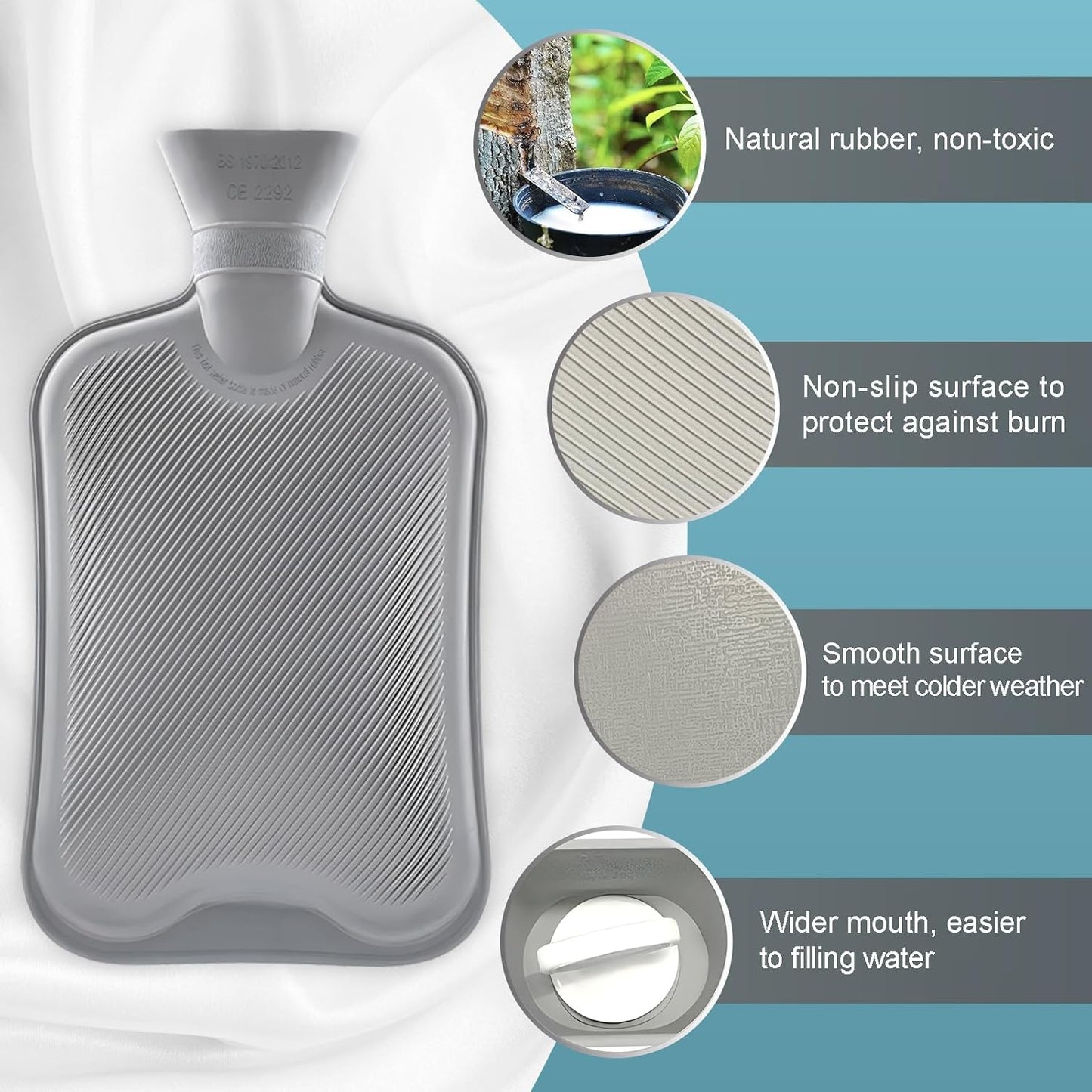 2L Hot Water Bottle Rubber