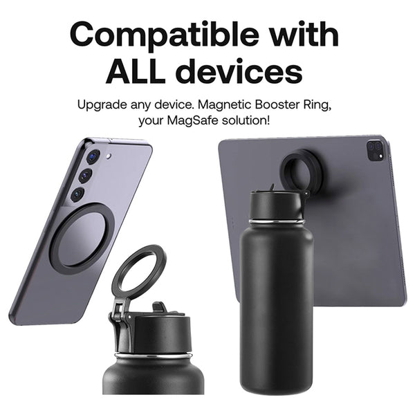 Bottle with magnetic phone holder