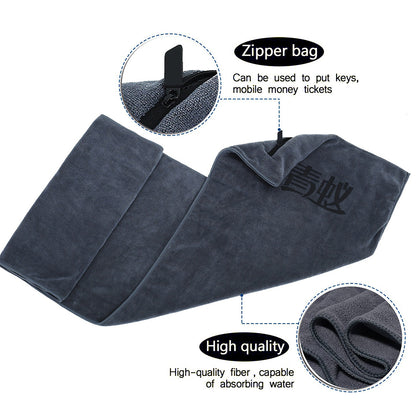 Workout Fitness Bench Towels with Zipper Pocket 40*80cm