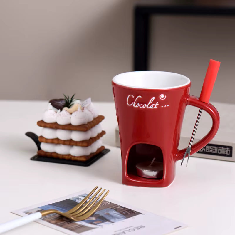Chocolate Fondue Melt Ceramic Mugs