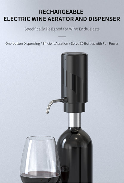 Wine rechargeable electric dispenser