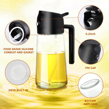 2 in 1 Glass Oil Spray Bottle for Cooking