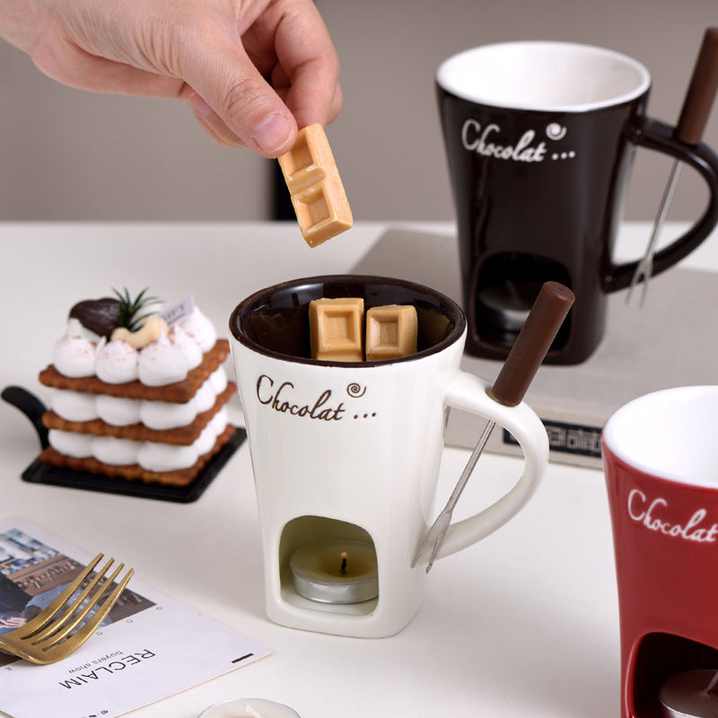 Chocolate Fondue Melt Ceramic Mugs