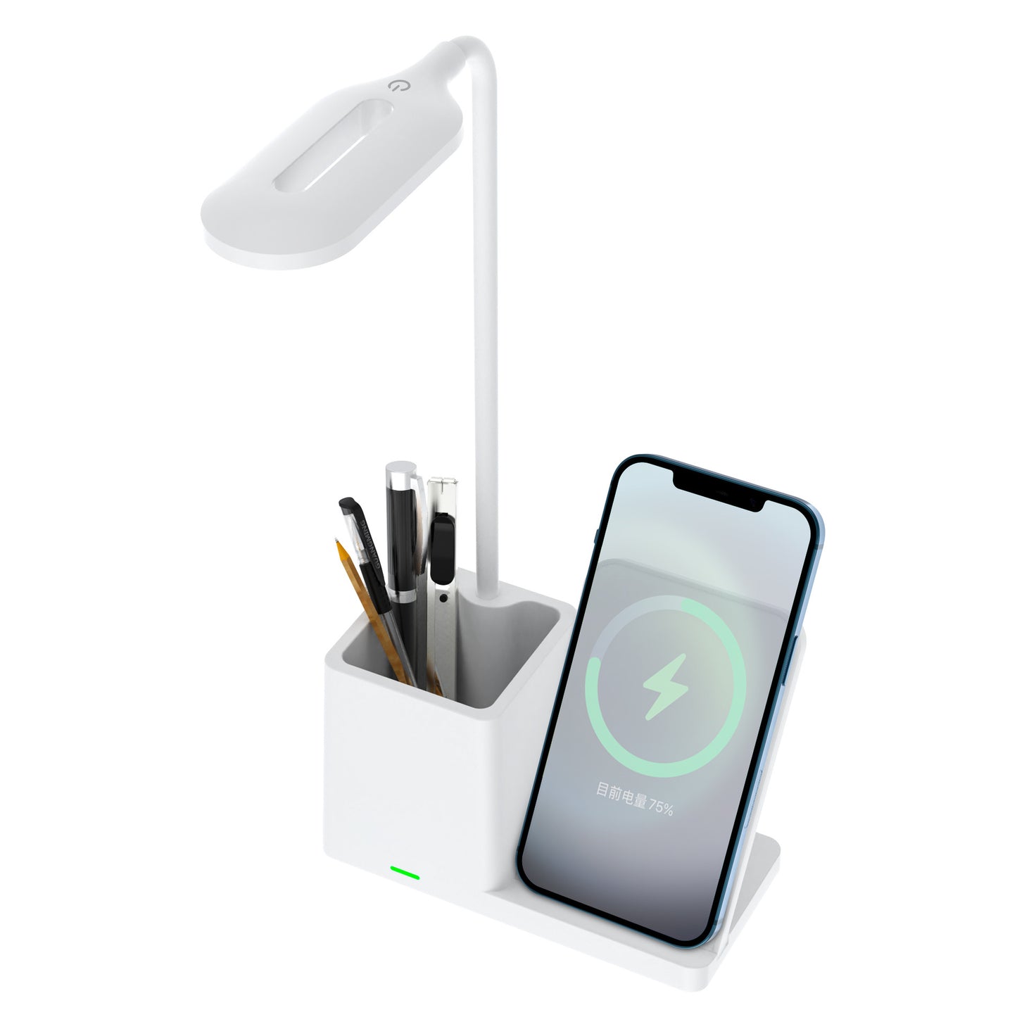 Wireless Charger with led light and pens holder