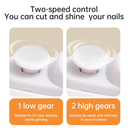 USB charging electric nail trimmer and polisher with Led Light