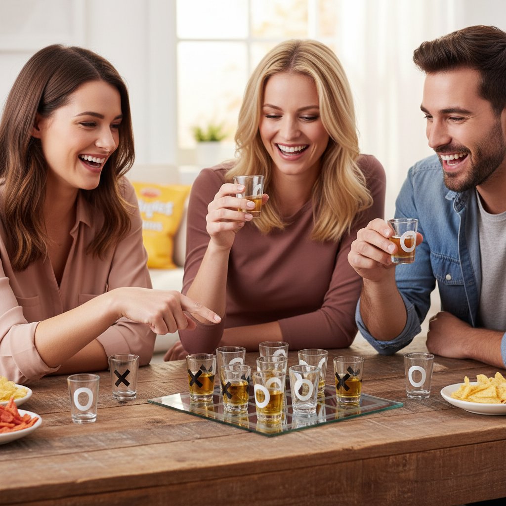 Shot Glass TIC TAC TOE Drinking Game Set