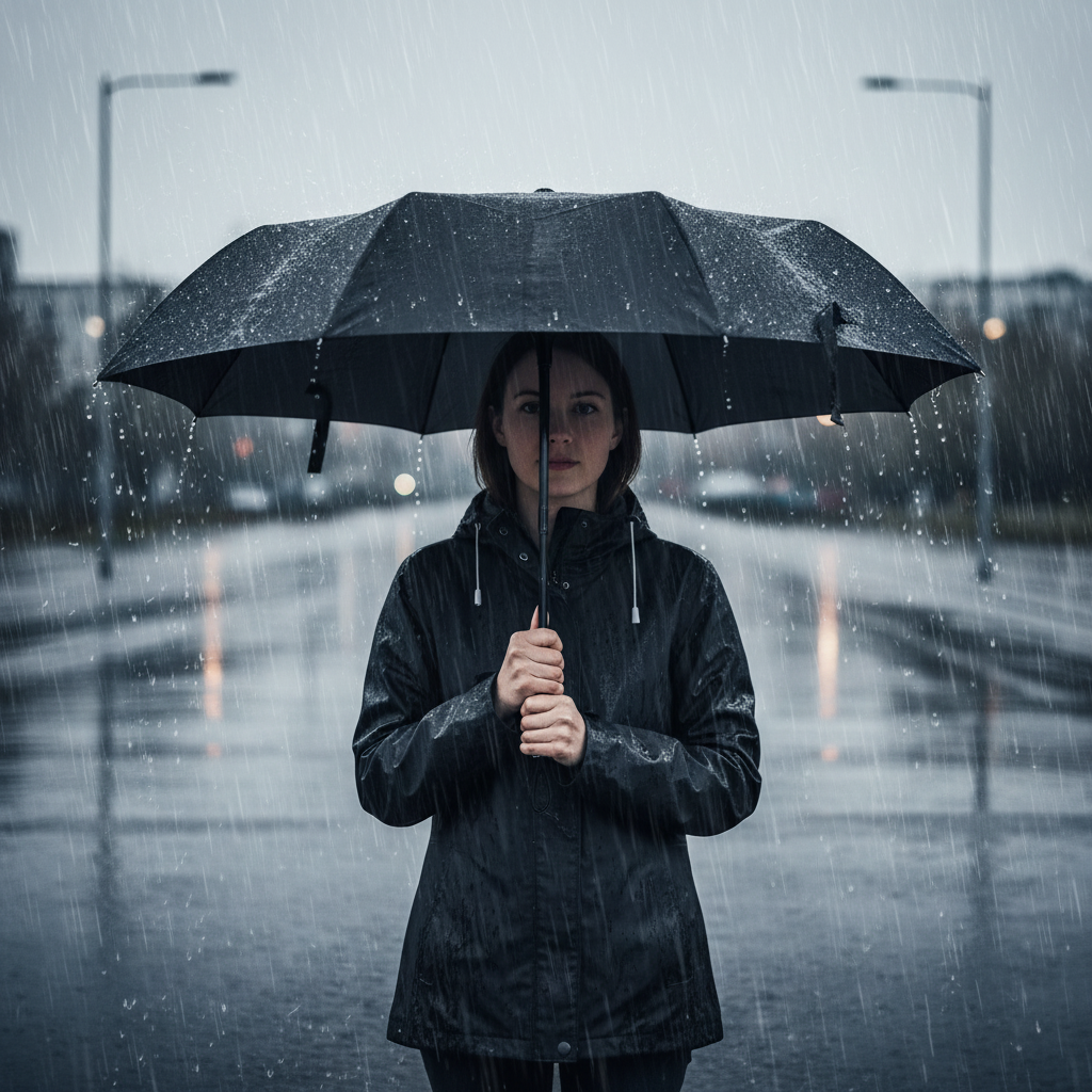 Umbrella with LED Flashlight