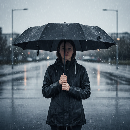 Umbrella with LED Flashlight